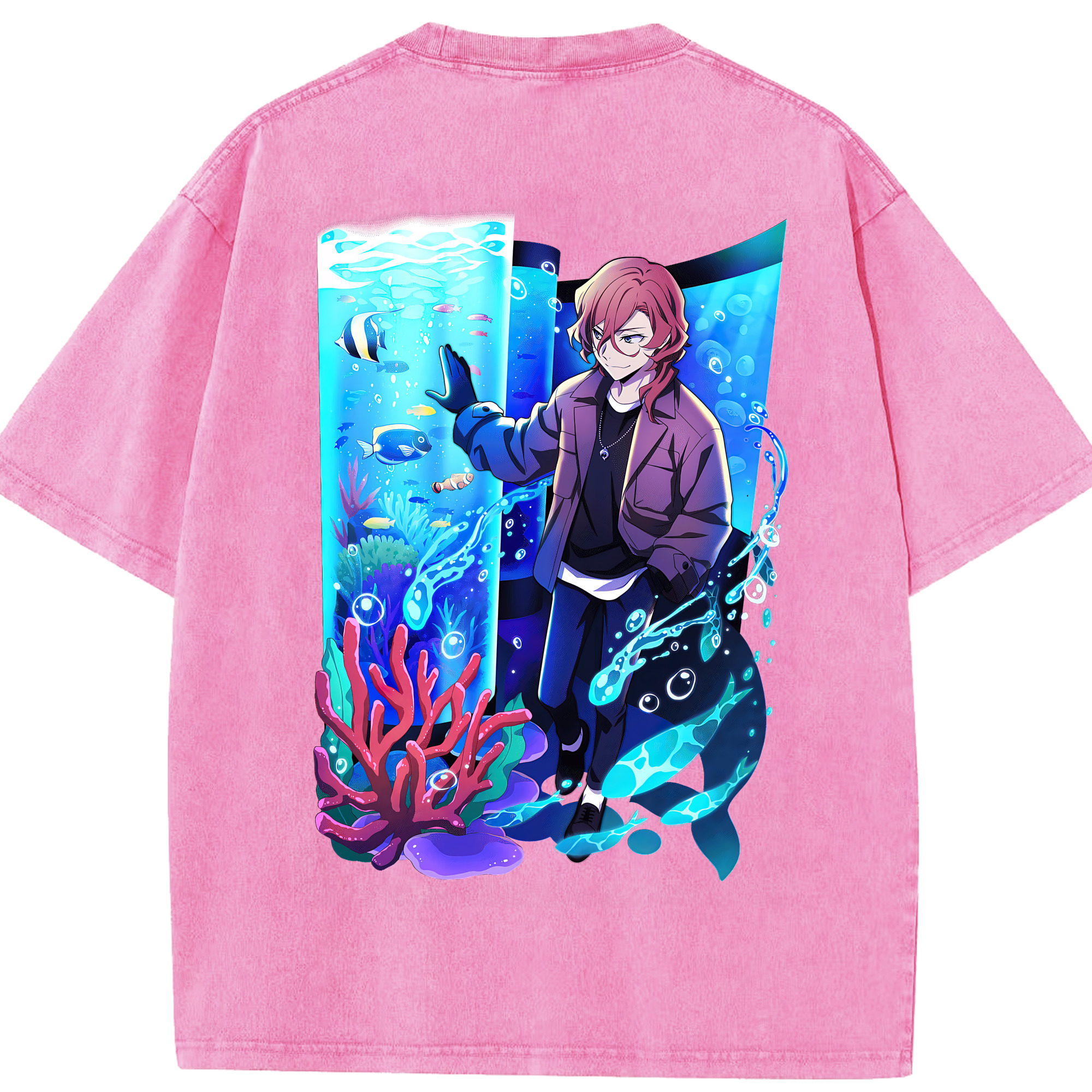 （画像用） 文豪ストレイドッグス Bungo Stray Dogs 綿100% ヴィンテージ風 半袖Tシャツ（背面プリント）